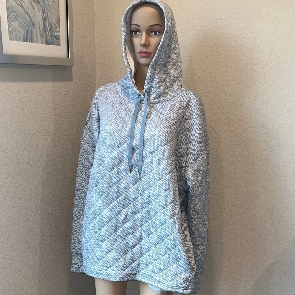 NWT Jones New York, lt blue Quilted Hoodie w/ pockets